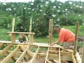sub-frame done, now deck and put rails on (we made rails when it was REALLY raining!)